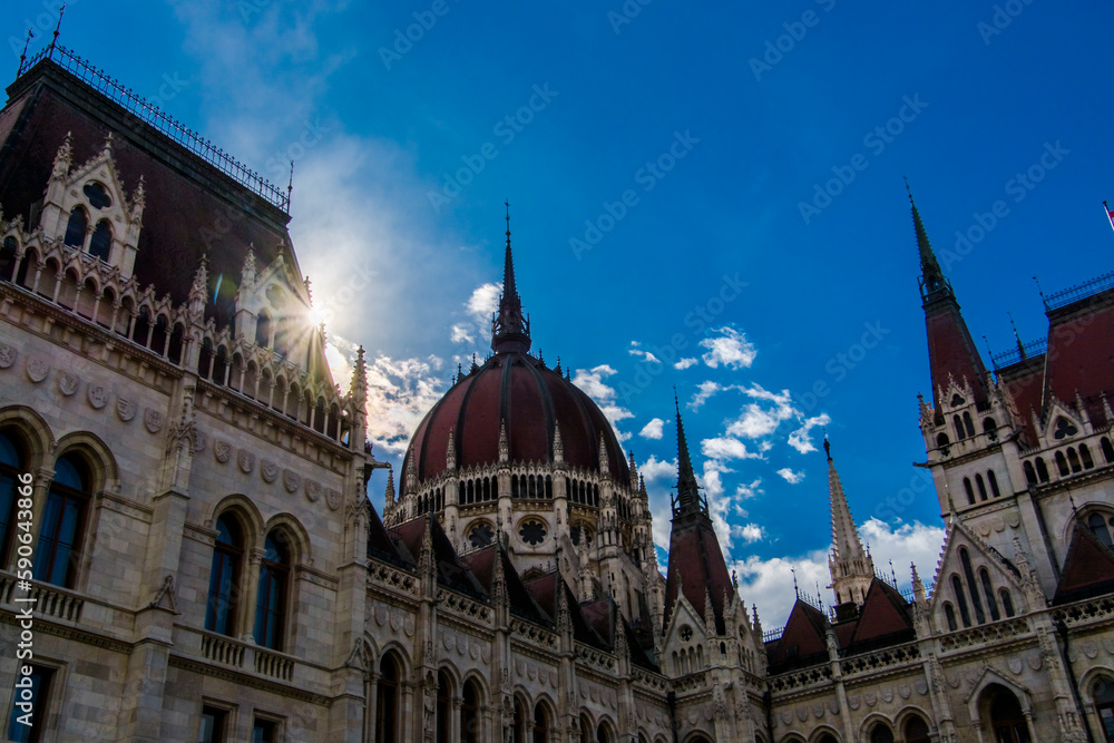 The building of Hungarian Parliament on a sunny day of March