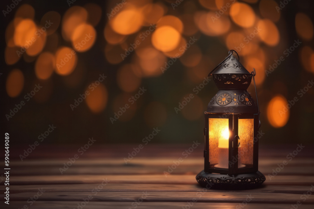 A beautifully lit outdoor party with lanterns and candles sets the scene for a festive evening celebration of the Muslim holiday of Ramadan Kareem. Ai Generative A beautifully lit outdoor party with lanterns and candles sets the scene for a festive evening celebration of the Muslim holiday of Ramadan Kareem. Ai Generative