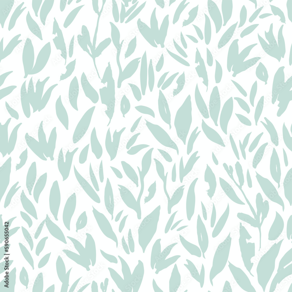 Mint leaves seamless pattern background