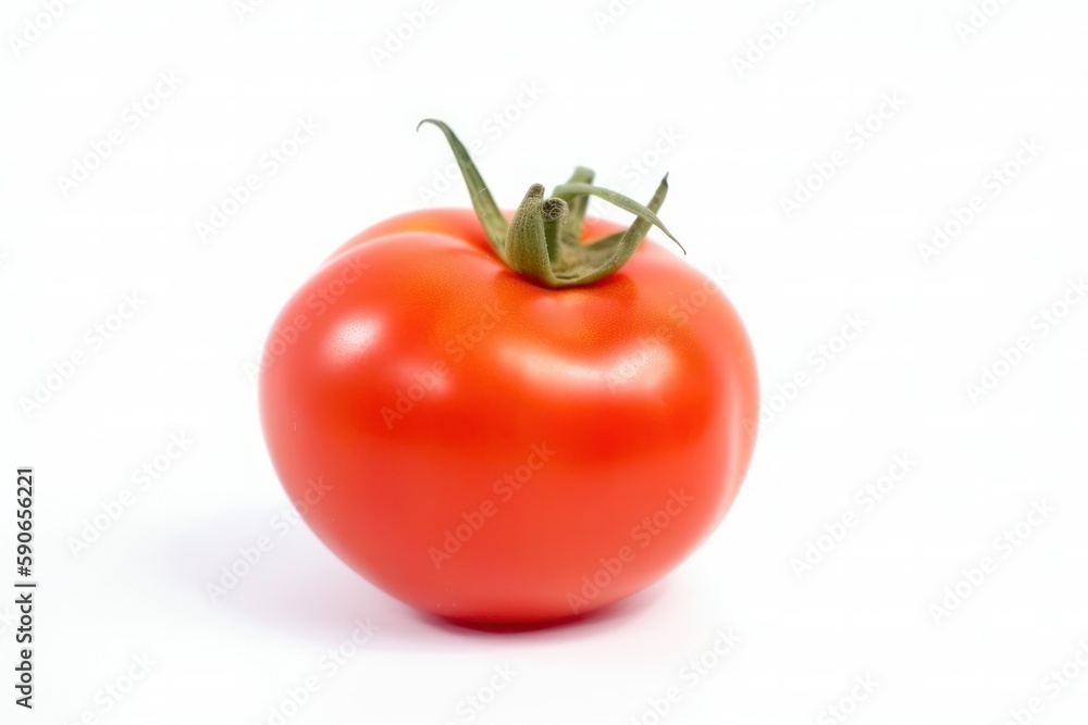 Vibrant Red Tomato Isolated on a Pristine White Background - Generative Ai Vibrant Red Tomato Isolated on a Pristine White Background - Generative Ai