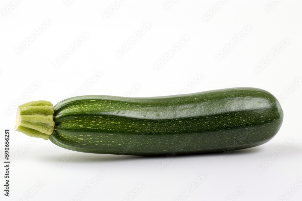 Fresh Green Zucchini Vegetable Isolated on a Clean White Background - Generative Ai Fresh Green Zucchini Vegetable Isolated on a Clean White Background - Generative Ai