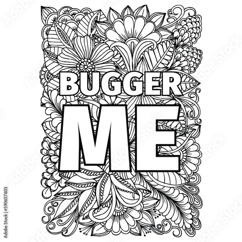 Motivational Swear Word Coloring Book Page for Adult