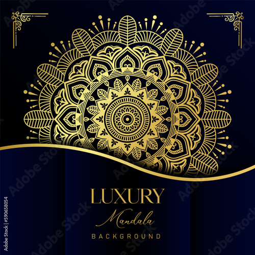Golden Background with luxury mandala design