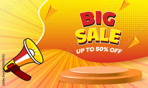 big sale discount sale podium Special offer composition