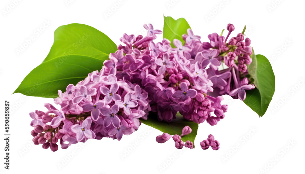lilac isolated on transparent background, generative ai