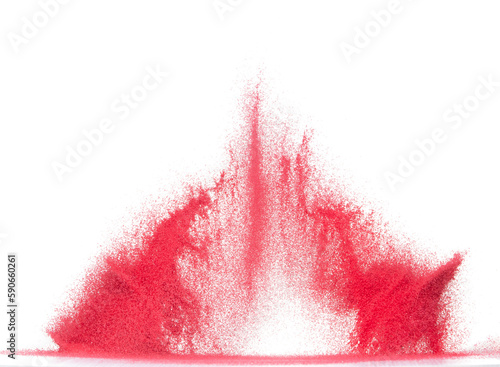 фотографія Small size red Sand flying explosion, blood sands grain wave explode