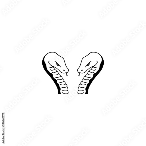 vector illustration of two snakes
