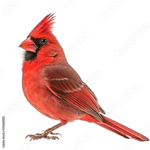 cardinal isolated on transparent background, generative ai © Perfect PNG