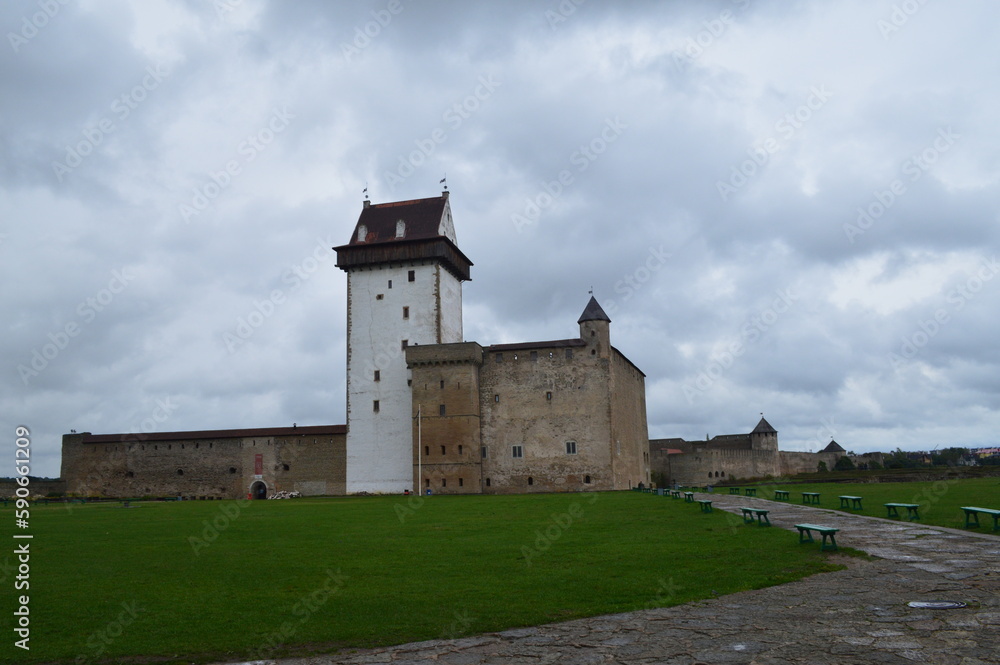 Castle of Narva, Estonia, border between Russia and the EU Castle of Narva, Estonia, border between Russia and the EU