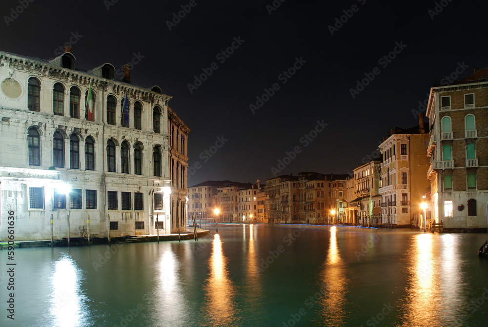 Grand Canal at night. Venice, Italy