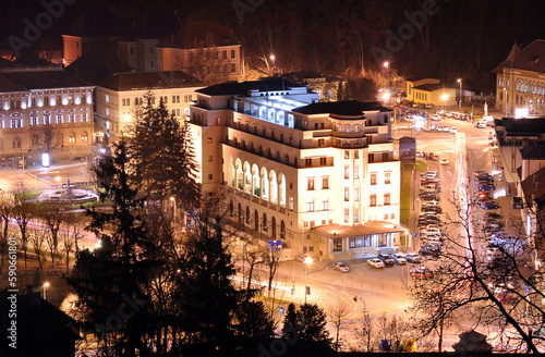 Night view in the city of Brasov, Romania