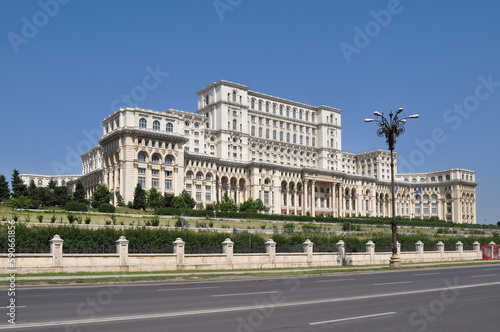 Palace of the Parliament or People's House in Bucharest, Romania. It is the world's largest civilian administrative building.