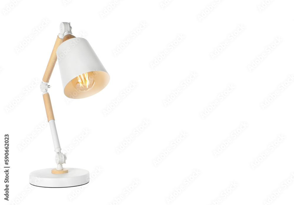 Stylish modern table lamp isolated on white Stylish modern table lamp isolated on white