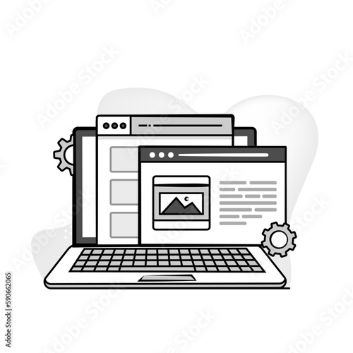 Web Design and Development icon with background blob