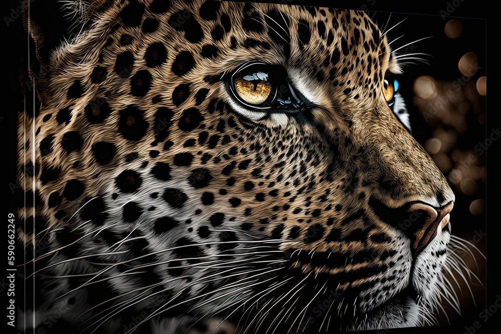 Obraz premium close up of leopard, Ai Generative