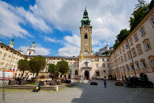 Salzburg old town. View of Saint Petter's Abbey