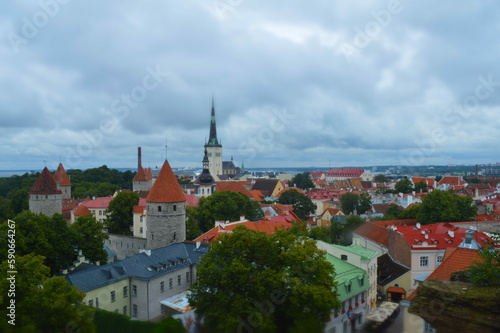 View of Tallinn Old Town historic center, Estonia