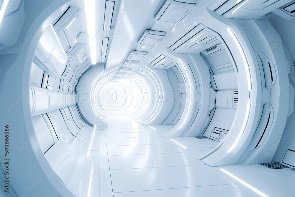 Obraz premium white futuristic background. Generative Ai. 