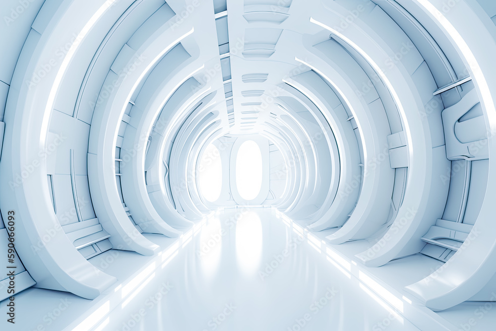 white futuristic background. Generative Ai. white futuristic background. Generative Ai.