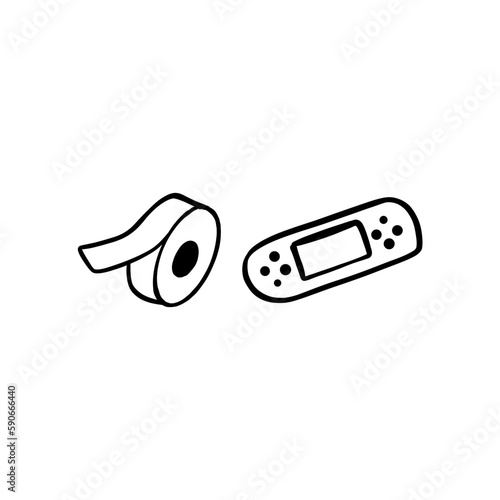 Creative vector illustration of adhesive bandage elastic medical plasters set isolated on transparent background. Art design medical elastic patch. Abstract concept graphic different shape element.