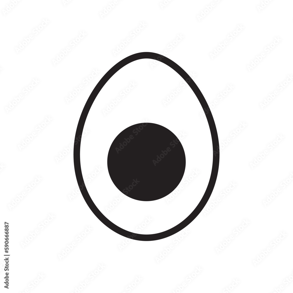 egg icon in flat color style. Egg with shadow isolated on white background egg icon in flat color style. Egg with shadow isolated on white background