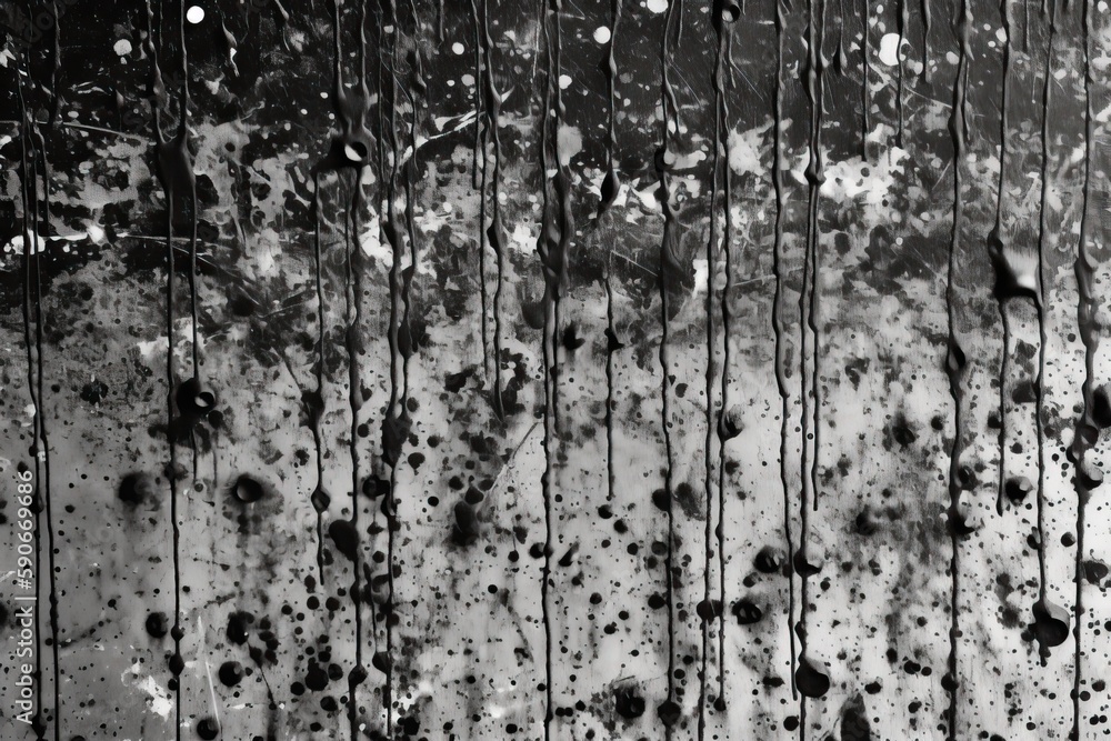 black and white macro photograph of water droplets on a surface. Generative AI black and white macro photograph of water droplets on a surface. Generative AI
