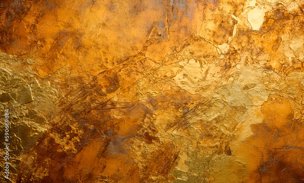 Gold copper metallic texture, gold leaf. Generative AI. Gold copper metallic texture, gold leaf. Generative AI.