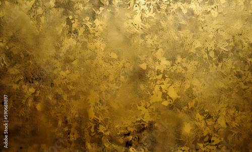 Gold copper metallic texture, gold leaf. Generative AI. 