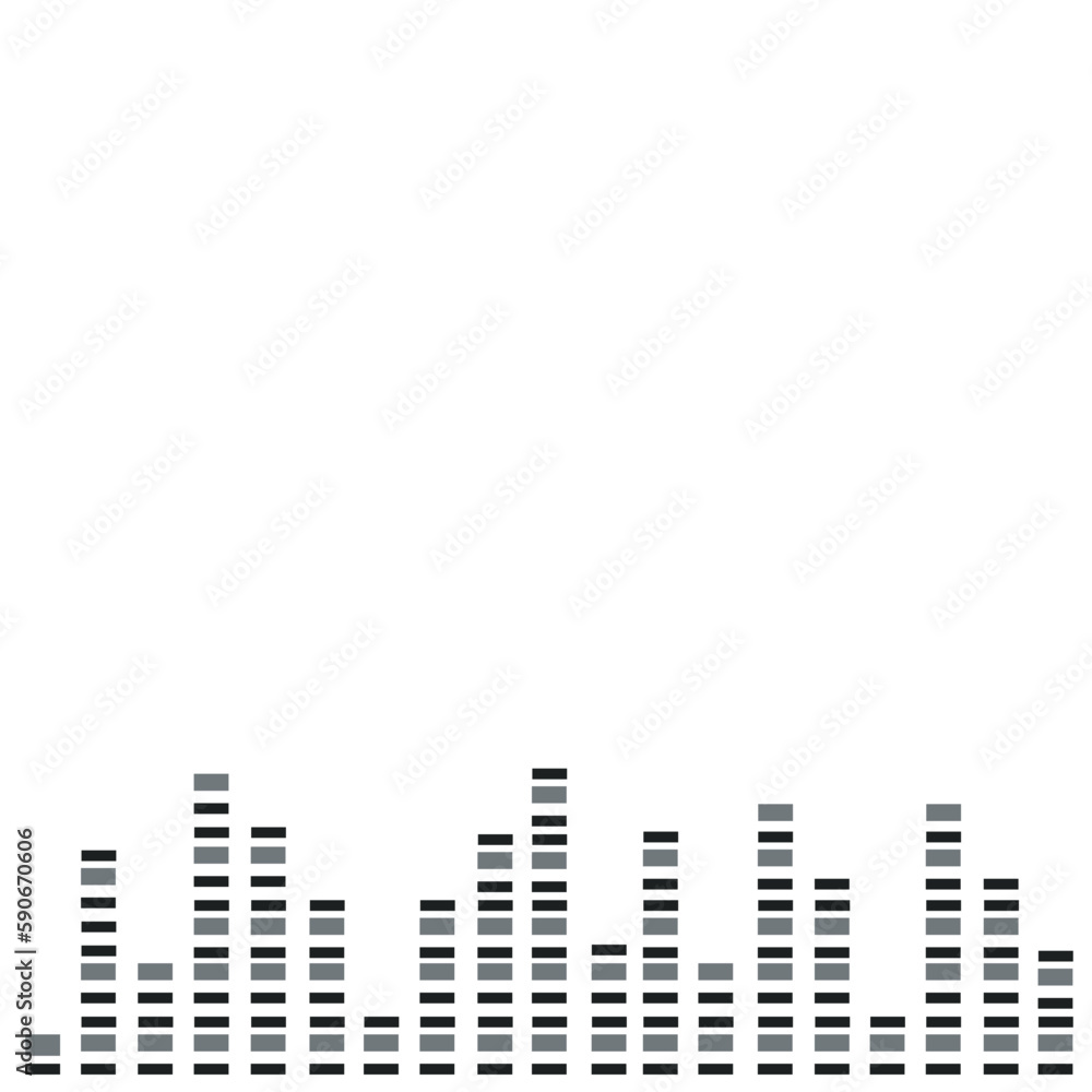 Black sound wave. Music audio frequency, sound line wave, electronic radio signal, volume level symbol. Vector curve radio waves Black sound wave. Music audio frequency, sound line wave, electronic radio signal, volume level symbol. Vector curve radio waves