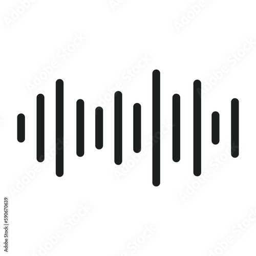 Black sound wave. Music audio frequency, sound line wave, electronic radio signal, volume level symbol. Vector curve radio waves 