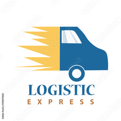 Logistics freight transportation flat simple logo design. International trade and logistic vector design. Sea and air cargo services logotype