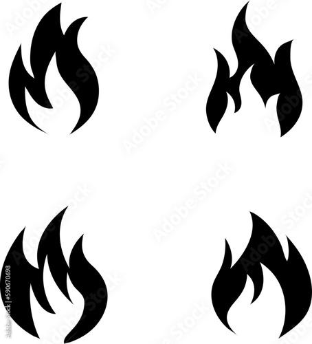  fire symbol set illustration on white background..eps