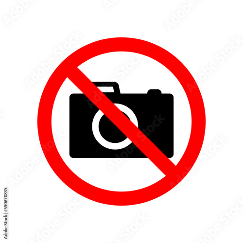 prohibition no camera icon. No Photo sign illustration on white background