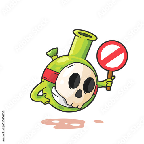 bong vector dabbing bong hold wax nug weed cartoon