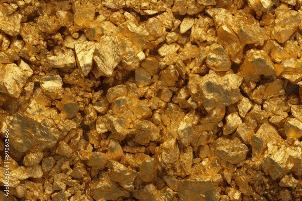 Stack of Shiny Gold Nuggets on a Table. Generative AI Stack of Shiny Gold Nuggets on a Table. Generative AI