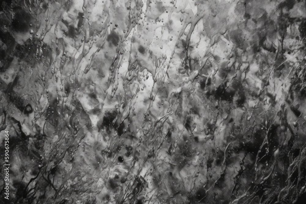 black and white macro photograph of water droplets on a surface. Generative AI black and white macro photograph of water droplets on a surface. Generative AI