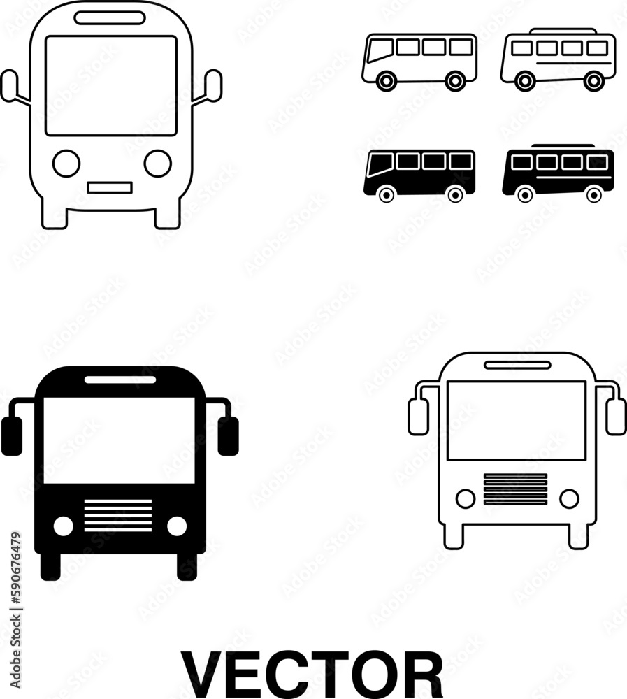 bus icon set, bus illustration on white background..eps bus icon set, bus illustration on white background..eps