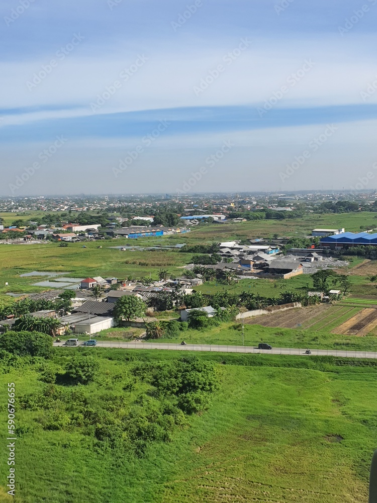 aerial view of the city