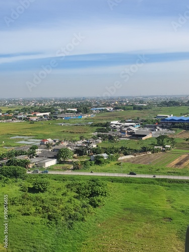 aerial view of the city