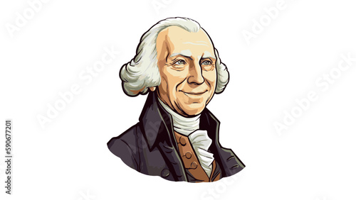 President James Madison smiling, Ai Generated