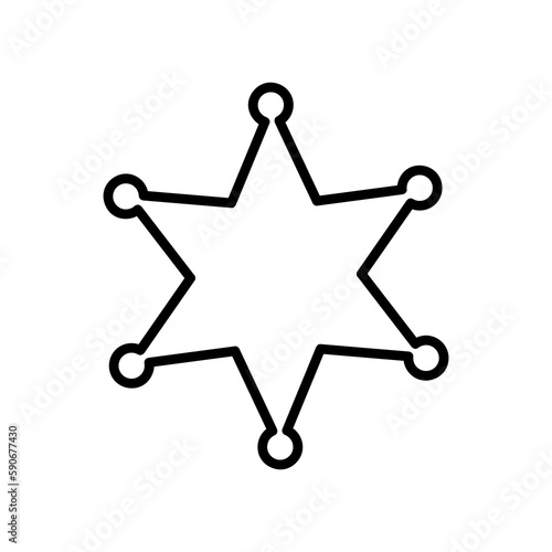 Sherif star icon for apps and web sites vector illustration on white background photo