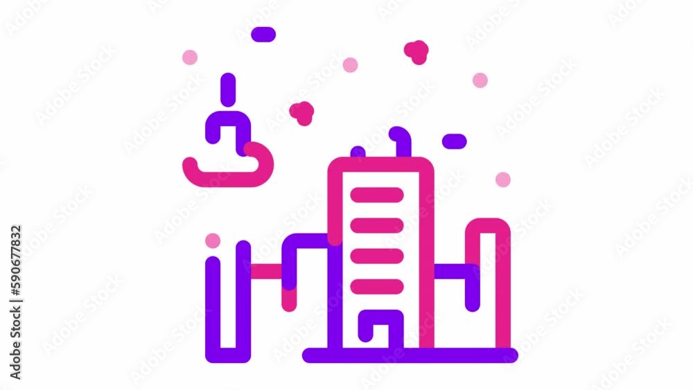 Skyline icon. Skyline animated outline icon. Line icon video animation. 4K seamless loop animation Skyline icon. Skyline animated outline icon. Line icon video animation. 4K seamless loop animation