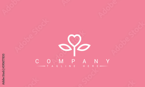 Heart Leaf Icon Symbol Logo. Modern logo icon template vector design