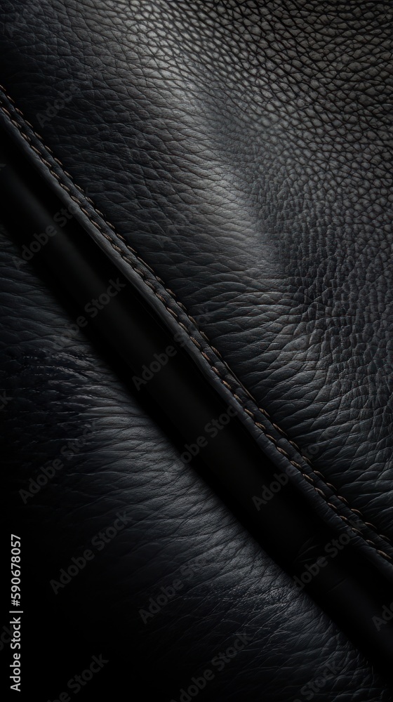 Black leather texture. Generative AI