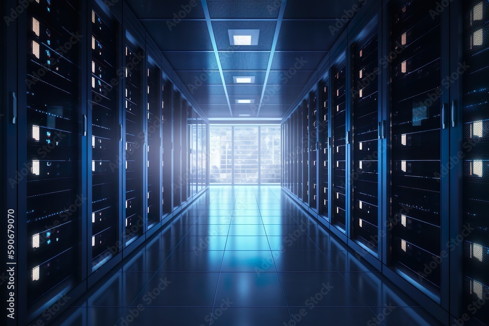 A simple Server room. Generative AI A simple Server room. Generative AI