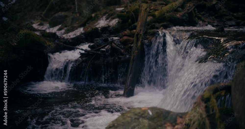 Pure Fresh Water In Mountains River Strem Waterfall Pure Fresh Water In Mountains River Strem Waterfall