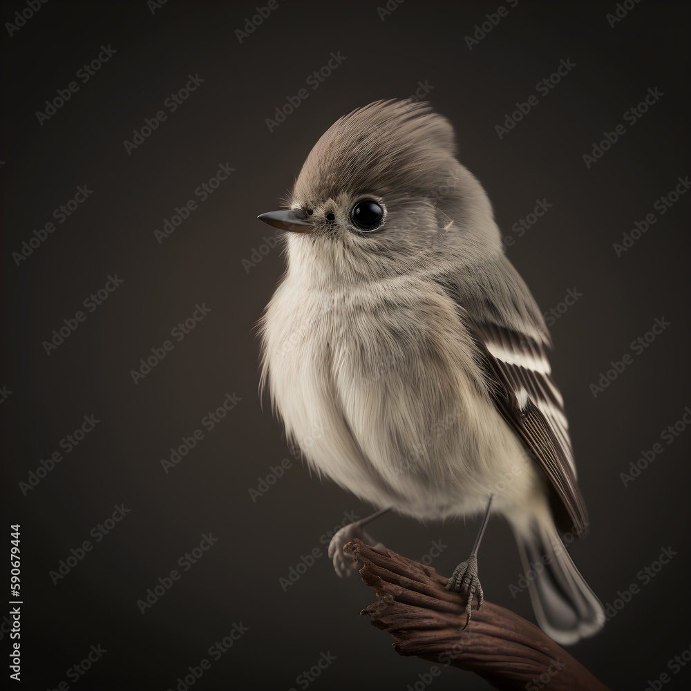 cute hammonds flycatcher of a highest rank full figure Editorial high