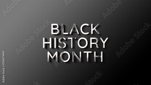 Black History Month black and whiteText animation cinematic title abstract background  photo