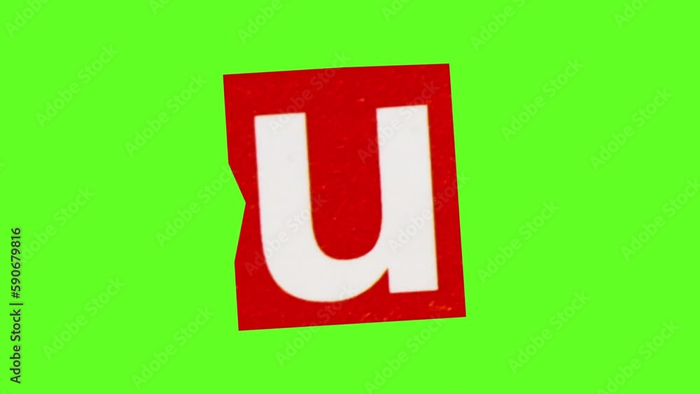 Alphabet U Ransom note Animation paper cut motion graphic videos on ...