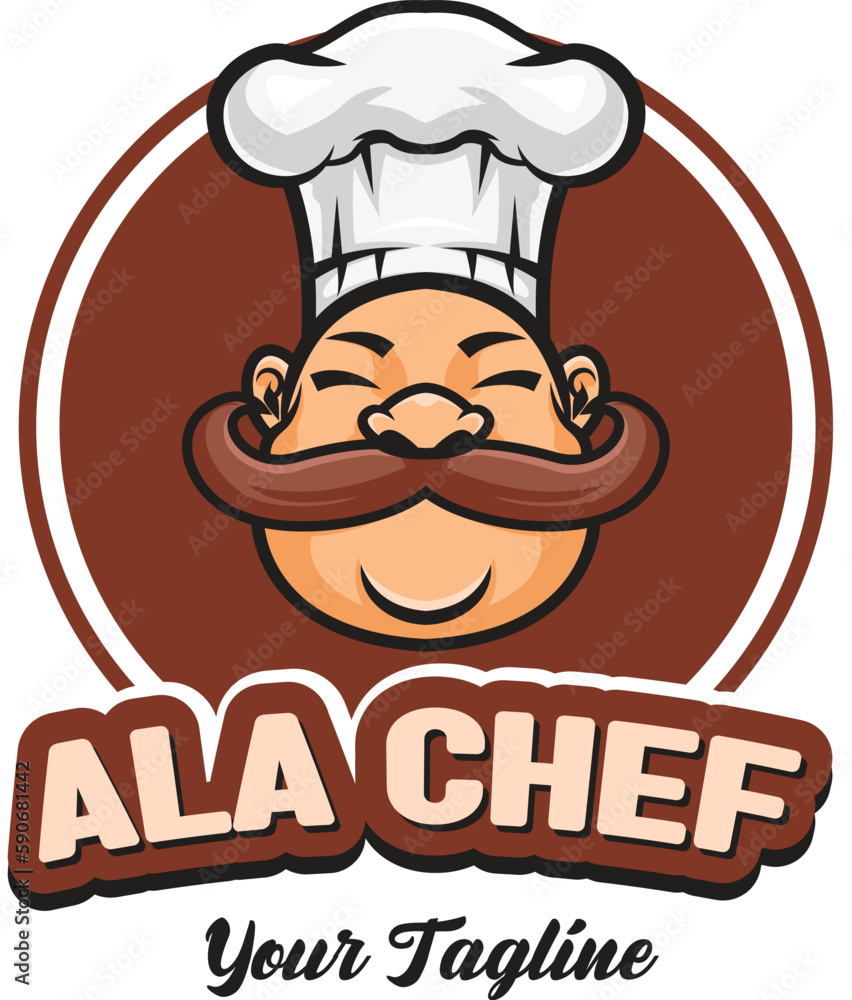 Vector illustration of chef mascot logo with premium quality stock Vector illustration of chef mascot logo with premium quality stock